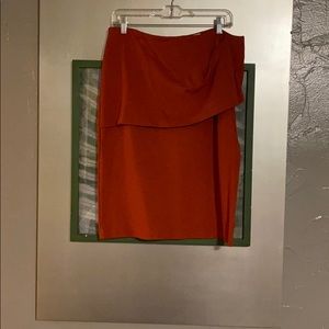 Dark orange cabbie kneelength skirt w/ back zipper